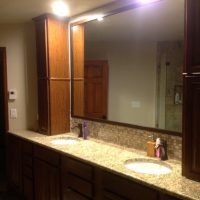 Bathroom Remodeling Contractor builds his and her sinks 