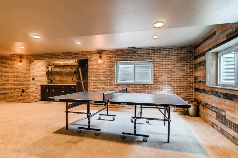 Ping Pong Table in Game Room of a Colorado Springs Basement Remodeling
