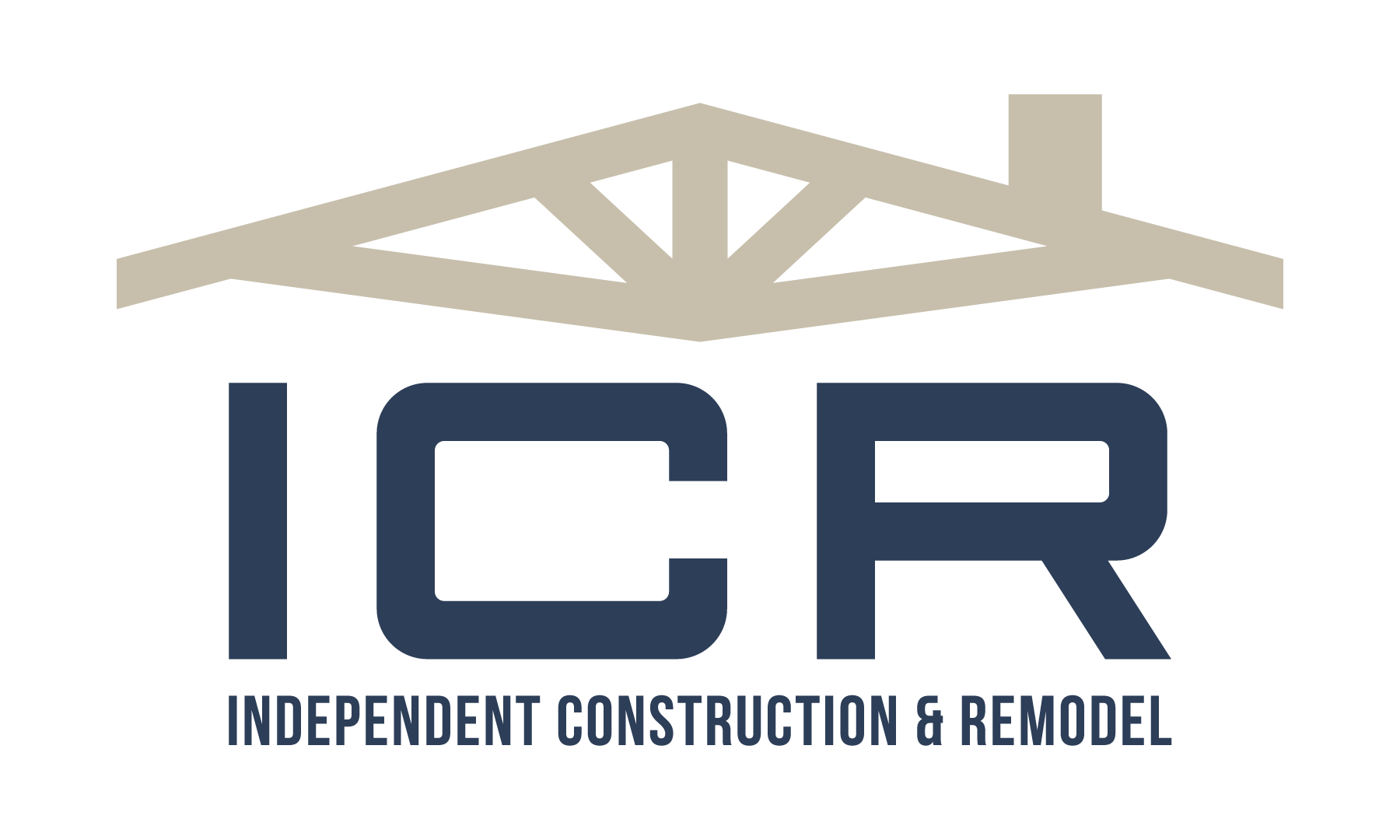 Independent Construction & Remodel (ICR) logo featuring a house silhouette and the brand name, representing home remodeling services in Colorado Springs, CO.